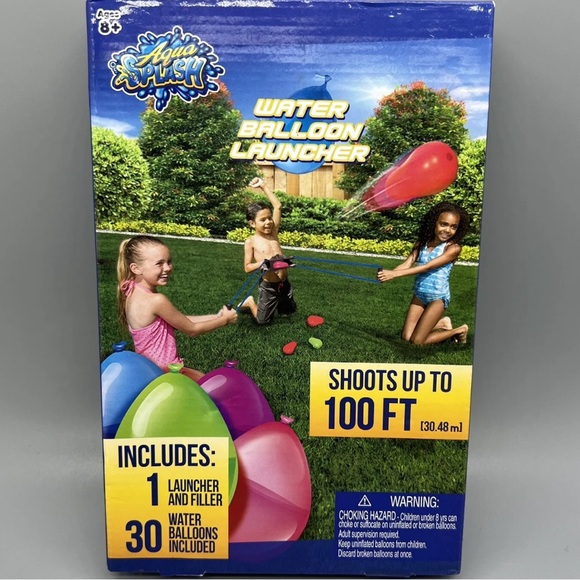 4/$20 AquaSplash WaterBalloon Launcher w/Water Balloons Shoots upto 100ft age 8+ - Picture 1 of 4